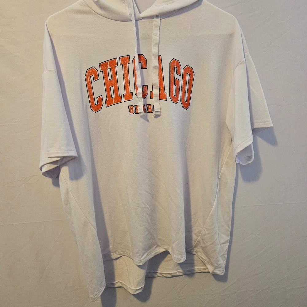 Gameday Couture Chicago Bears Womens Hooded Short Sleeve Top, size M
